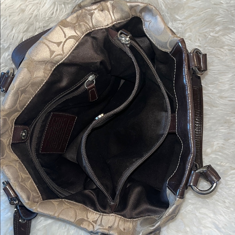 Coach Brown and Tan Shoulder Bag - Picture 6 of 8